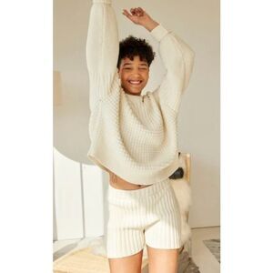 NWT The Knotty Ones Off-White Pilnatis Cotton Shorts Sz. S/M